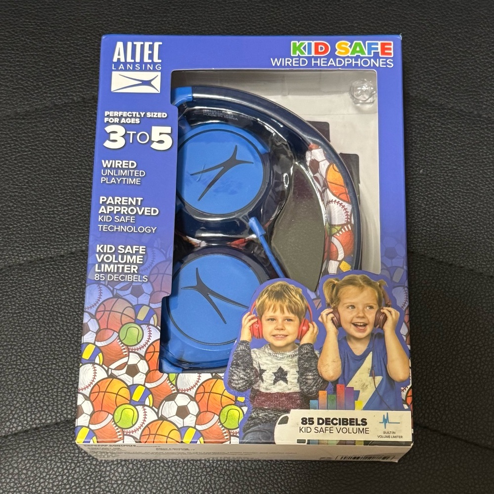 NIB Altec Lansing Kid Safe Wired Headphones - Blue